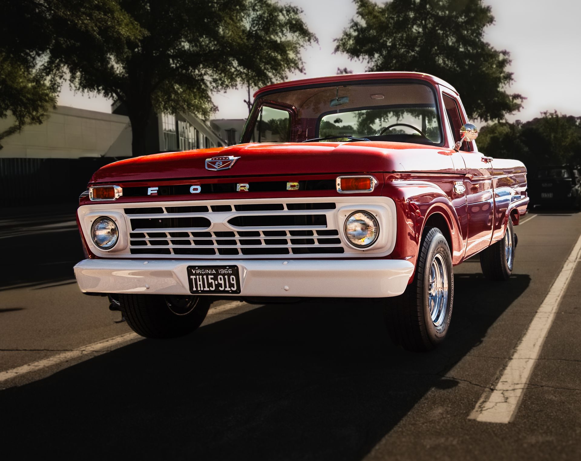 Fiery red Ford PU
